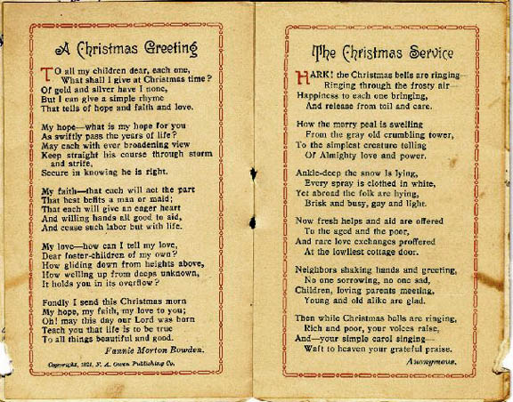 Photo of Hamilton Chapel Booklet, pages 3,4 (1927)