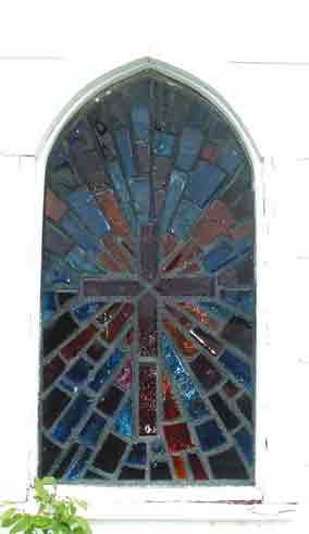  Photo of the Beautiful Stained Glass Window in the Leander Presbyterian Church in 

Leander Texas