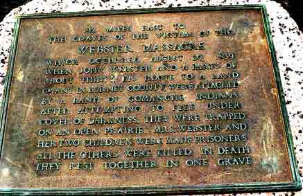 Closeup Photo of Texas Historical Marker at the site of the Webster Wagon Train Massacre